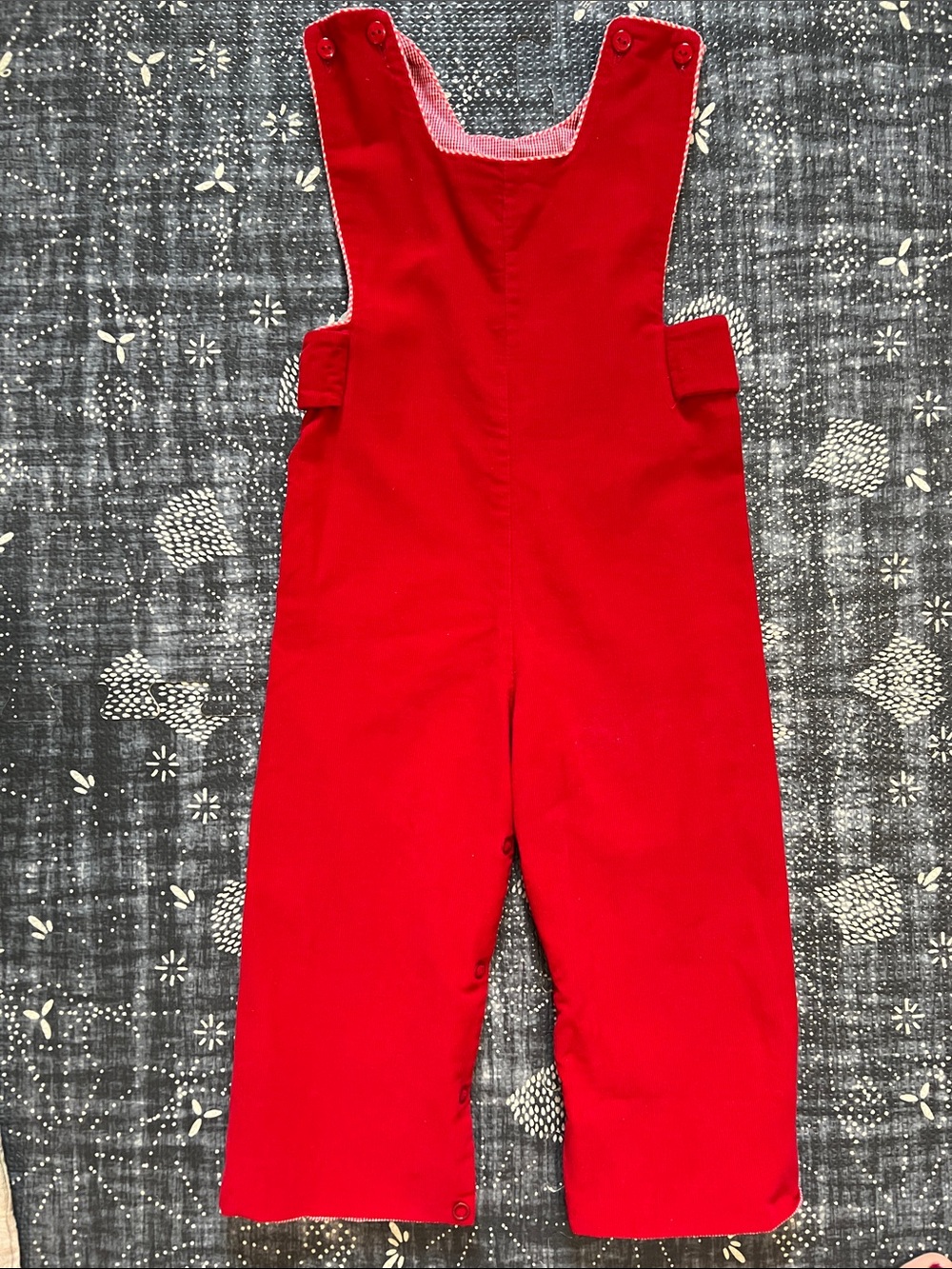 Kids Red Corduroy Overalls